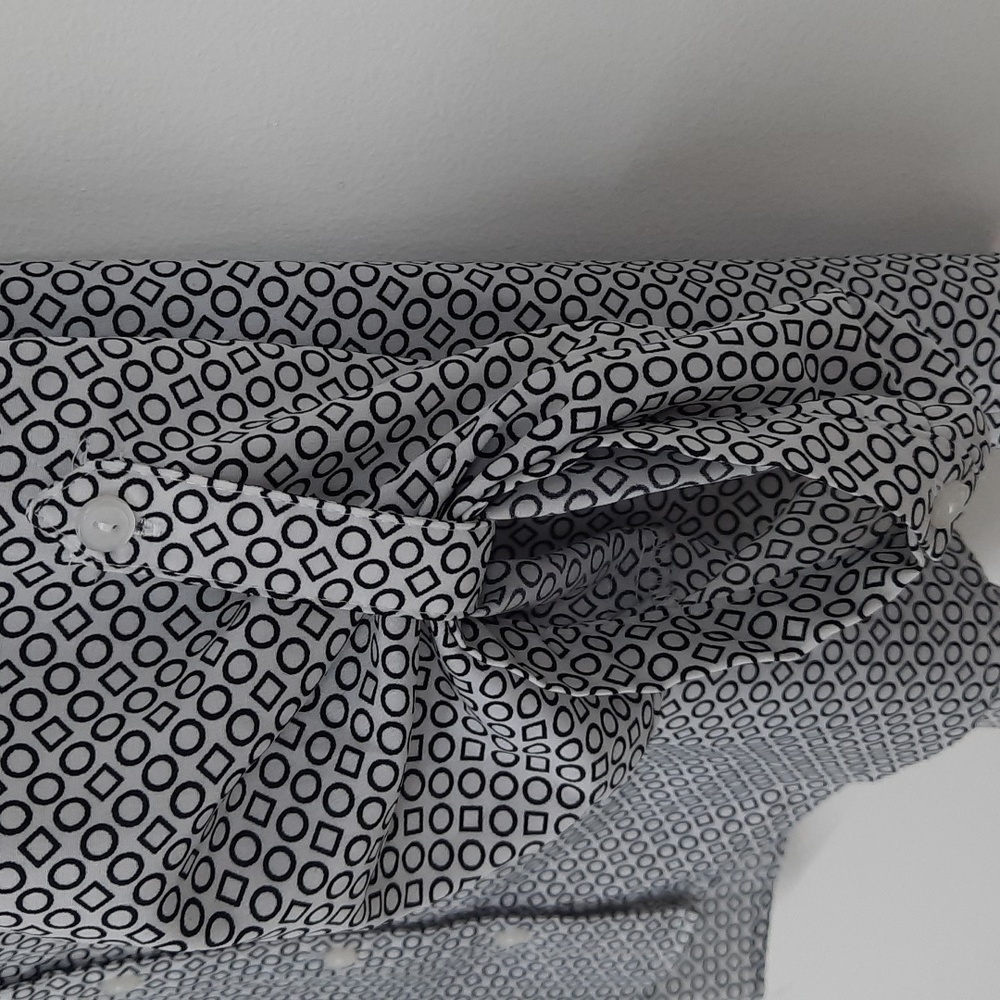 3x Button Front Geometric Print Top Blouse Notati… - image 5